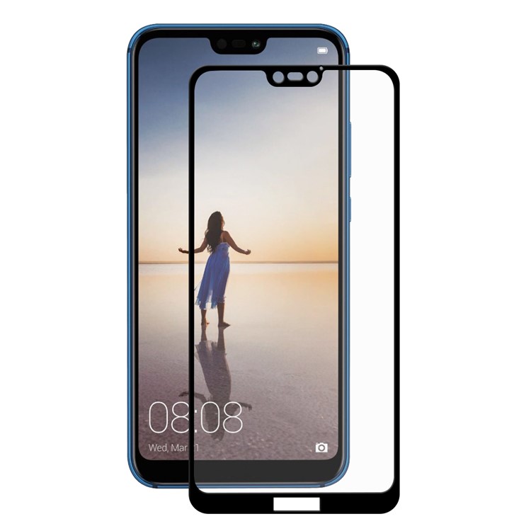 HAT PRINCE 0,26 Mm 9 H 2.5D Abdeckung Gehärtetem Glas Displayschutzfolie Für Huawei P20 Lite / Nova 3e - Schwarz-2