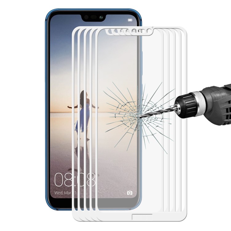 5 Teile / Satz HAT PRINCE 0,26mm 9 H 2.5D Gehärtetem Glas Bildschirm Displayschutzfolie Für Huawei P20 Lite / Nova 3e - Weiß-1
