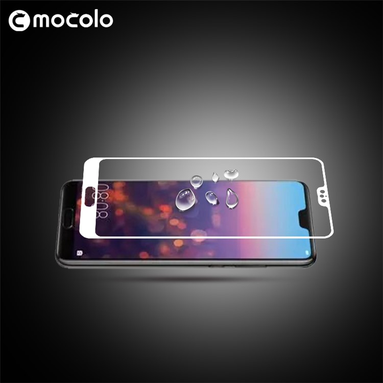 MOCOLO Silk Print Arc Edge Full Coverage Tempered Glass Screen Protector for Huawei P20 - White-2