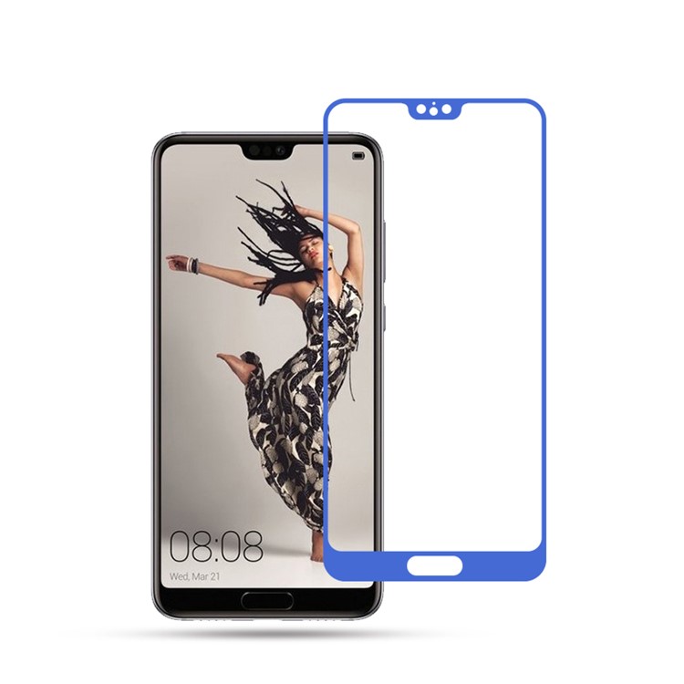 

MOCOLO Silk Print Arc Edge Полный Охват Закаленное Стекло Защитная Пленка Для Huawei P20 - Синий, P20
