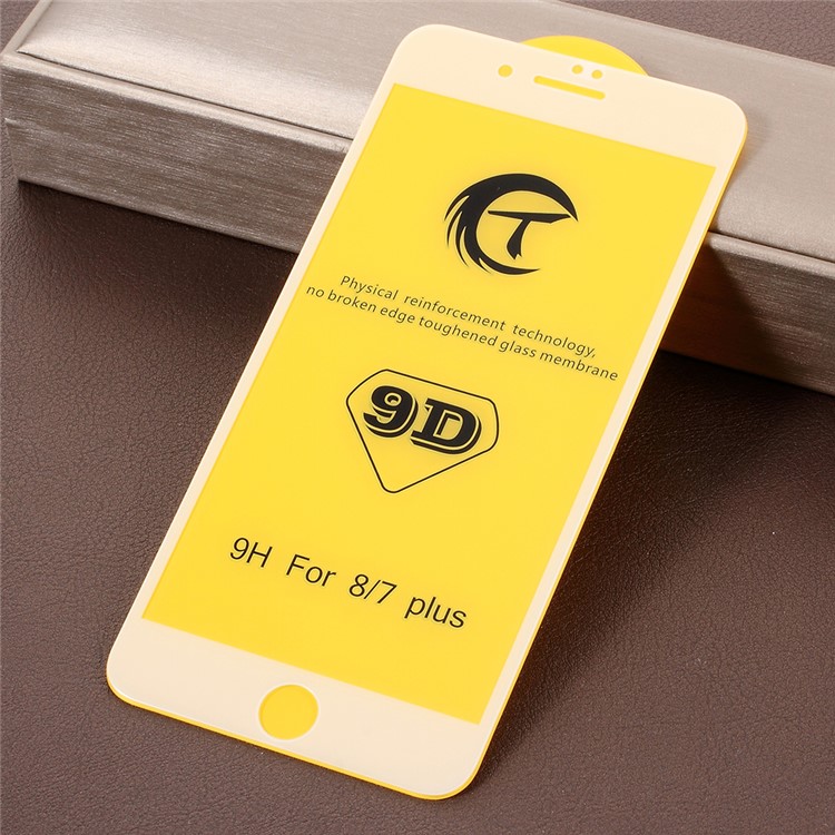 Impresión De Seda De Cobertura Completa 9D Protector De Pantalla De Cristal Templado Para El Iphone 8 Más / 7 Más 5.5 Pulgadas - Blanco-5