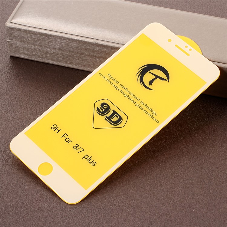 Impresión De Seda De Cobertura Completa 9D Protector De Pantalla De Cristal Templado Para El Iphone 8 Más / 7 Más 5.5 Pulgadas - Blanco-8