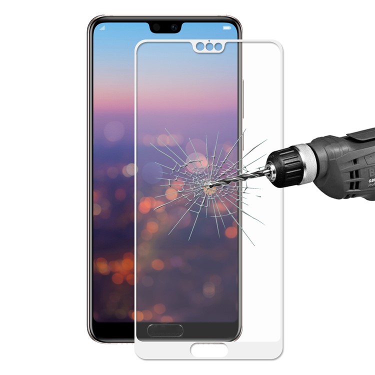 HAT PRINCE 0,26 Mm 2.5D Vollabdeckung Gehärtetem Glas Displayschutzfolie Für Huawei P20 Pro - Weiß-1