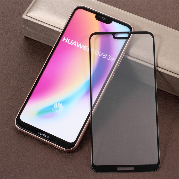AMORUS Für Huawei P20 Lite / Nova 3e Klar Silk Print Komplette Abdeckung Gehärtetem Glas Bildschirm Schutzfolie-3