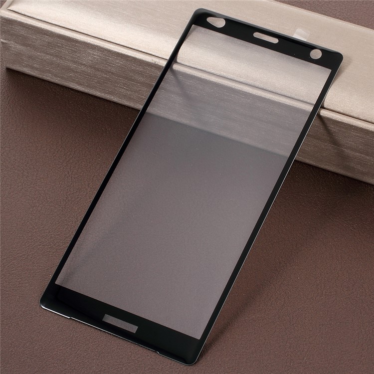 AMORUS Für Sony Xperia XZ2 Klar Silk Print Komplette Abdeckung 3D Arc Rand Gehärtetem Glas Bildschirm Schutzfolie-3