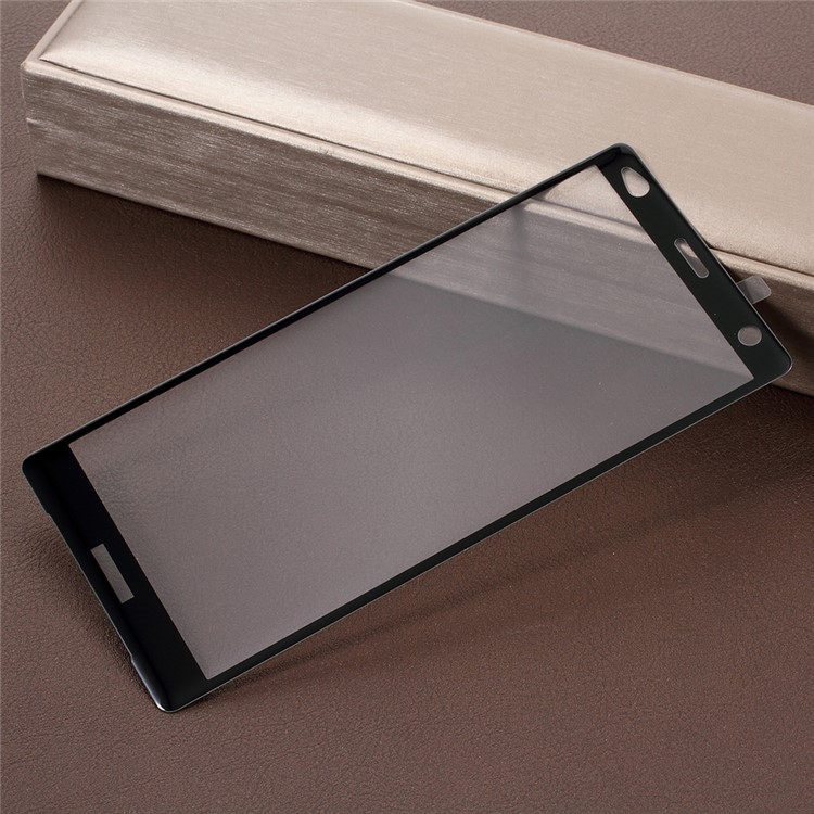 AMORUS Für Sony Xperia XZ2 Klar Silk Print Komplette Abdeckung 3D Arc Rand Gehärtetem Glas Bildschirm Schutzfolie-6