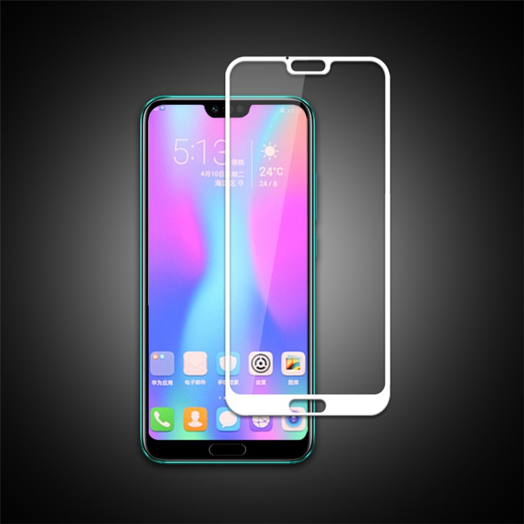 

MOCOLO Шелк Печать Дуги Край Полный Охват Закаленное Стекло Экран Фильм Для Huawei Честь 10 - Белый, Honor 10