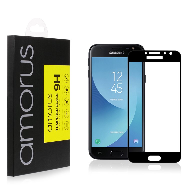 AMORUS Gehärtetem Glas Displayschutzfolie Für Samsung Galaxy J5 (2017) EU-Version / J5 Pro (2017) - Schwarz-2