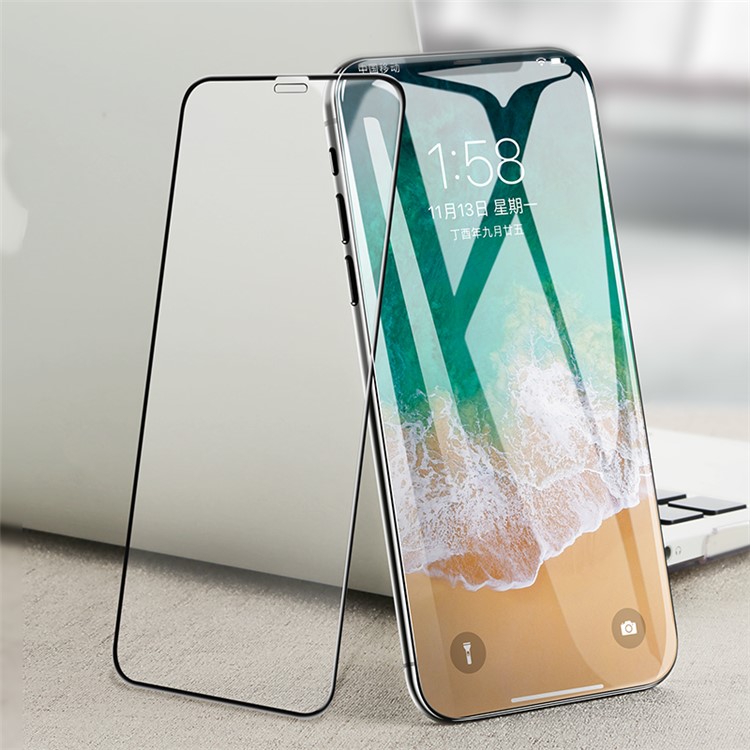 BENKS VPRO 0.3mm Arc Edge Full Size Tempered Glass Screen Protector for iPhone X - Black-4