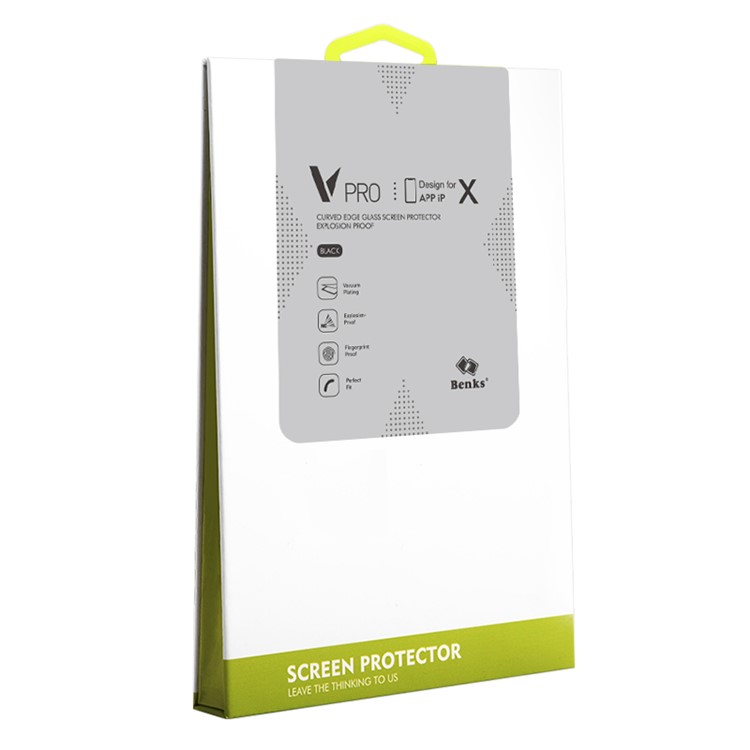 BENKS VPRO 0.3mm Arc Edge Full Size Tempered Glass Screen Protector for iPhone X - Black-9