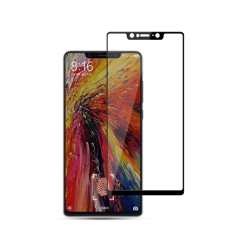 MOCOLO for Xiaomi Mi 7 Silk Print Full Size AB Glue Full Glue Tempered Glass Screen Protector - Black-1