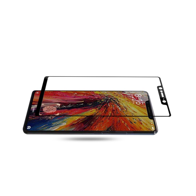 MOCOLO for Xiaomi Mi 7 Silk Print Full Size AB Glue Full Glue Tempered Glass Screen Protector - Black-4