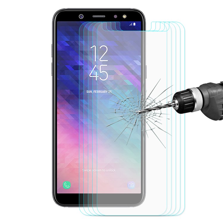 5PCS/Lot HAT PRINCE 0.26mm 9H 2.5D Arc Edge Tempered Glass Screen Protector Film for Samsung Galaxy A6 (2018)-1