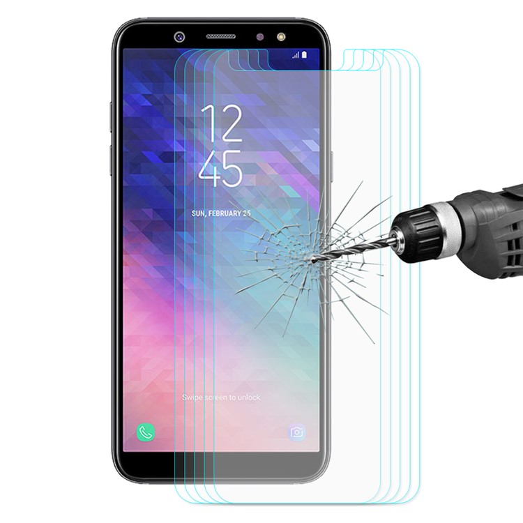 5PCS/Lot HAT PRINCE 0.26mm 9H 2.5D Arc Edge Tempered Glass Screen Protector Film for Samsung Galaxy A6+ (2018)-1