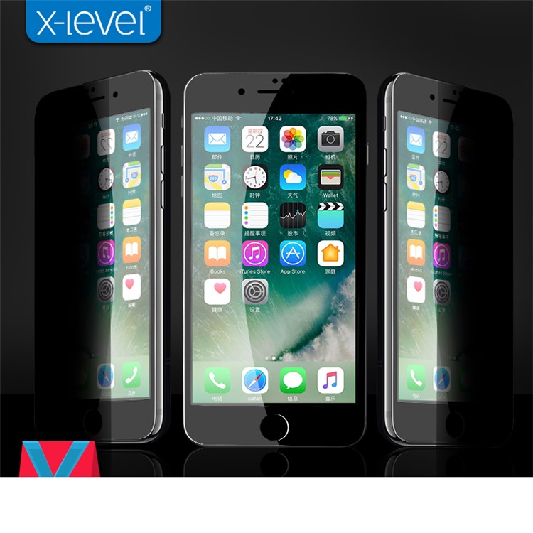 X-LEVEL Anti-peep 3D 0.26mm Soft PET Edges Tempered Glass Full Screen Protector for iPhone 7 Plus/8 Plus 5.5 inch - Black-4