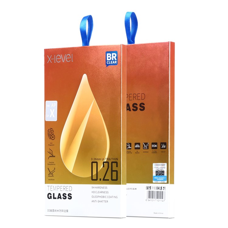 X-LEVEL Anti-blue-ray 3D 0.26mm Soft PET Edges Tempered Glass Full Screen Protector for iPhone X(Ten) 5.8 inch-12