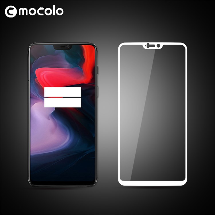 MOCOLO Silk Print Tempered Glass Full Size Screen Protector for OnePlus 6 - White-2