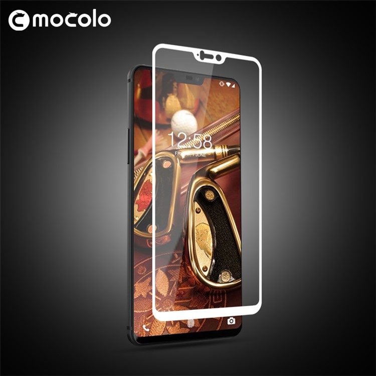 MOCOLO Silk Print Tempered Glass Full Size Screen Protector for OnePlus 6 - White-3