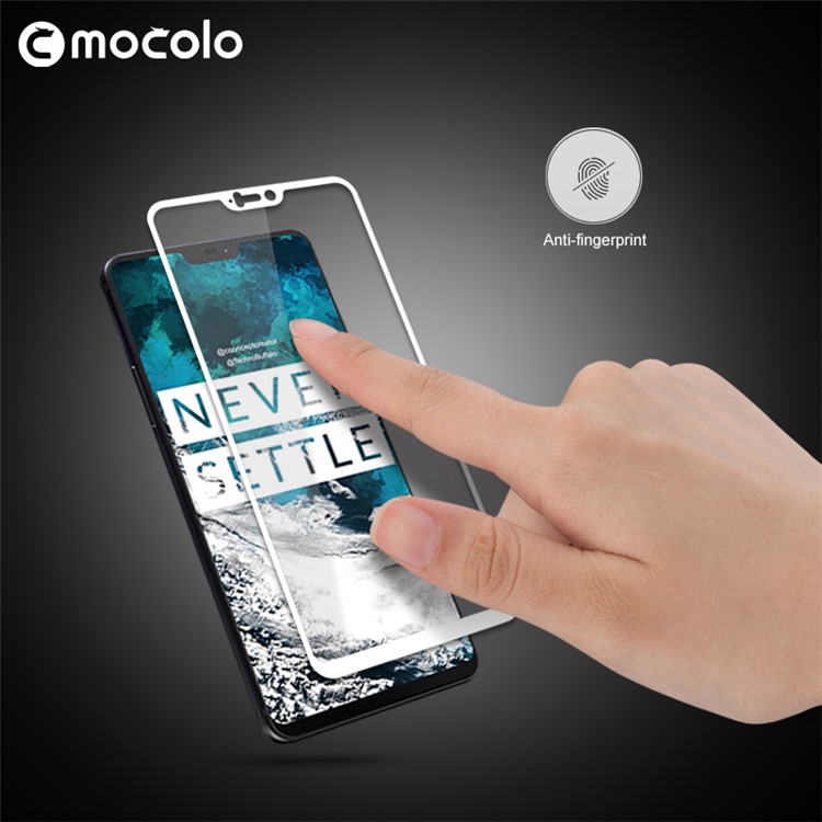 MOCOLO Silk Print Tempered Glass Full Size Screen Protector for OnePlus 6 - White-4