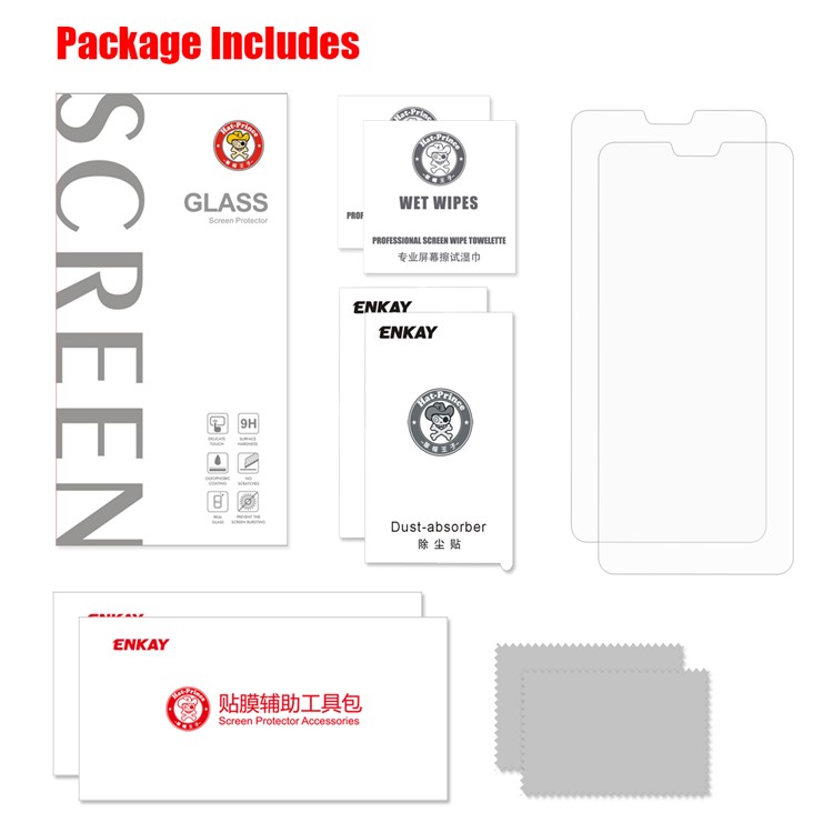 2Pcs/Lot HAT PRINCE for Huawei P20 Lite/ Nova 3e (China) 0.26mm Tempered Glass Screen Protector 9H 2.5D Arc Edge-4