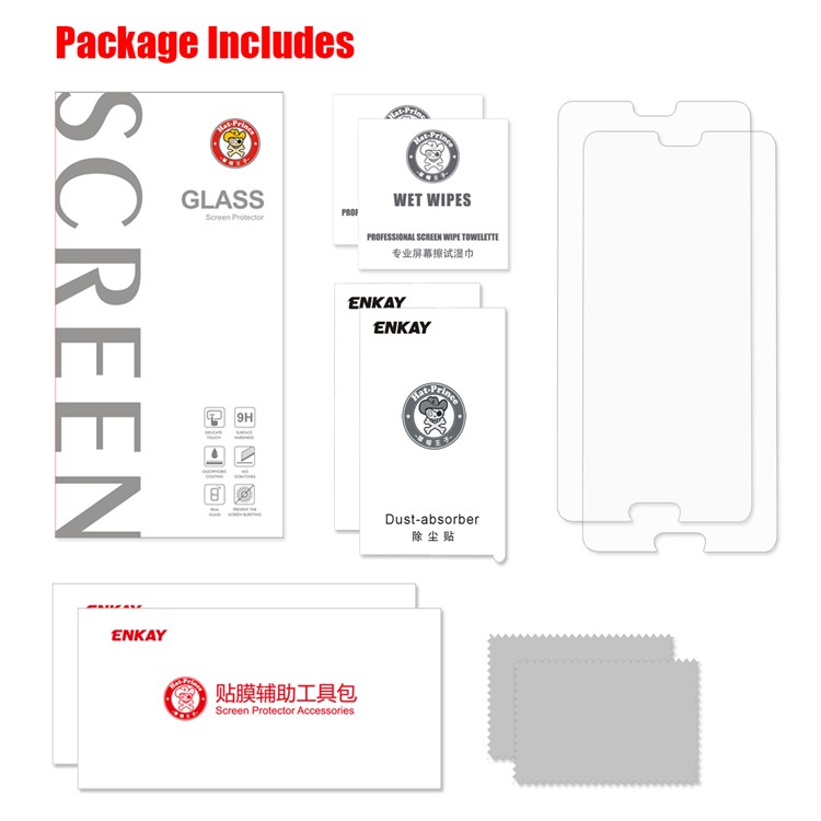 2Pcs/Lot HAT PRINCE for Huawei P20 Pro 0.26mm 9H 2.5D Arc Edge Tempered Glass Screen Protector-4