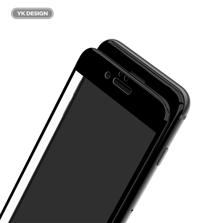 YK 5D Arc Edge 9H Full Size Tempered Glass Screen Protector for iPhone 8 / 7 - Black-2