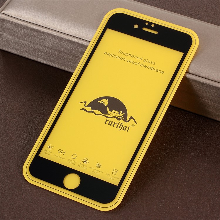 RURIHAI Solide Verteidigung 0,26 Mm Siebdruck Voll Gehärtetem Glas Displayschutzfolie Für IPhone 6s / 6 - Schwarz-6