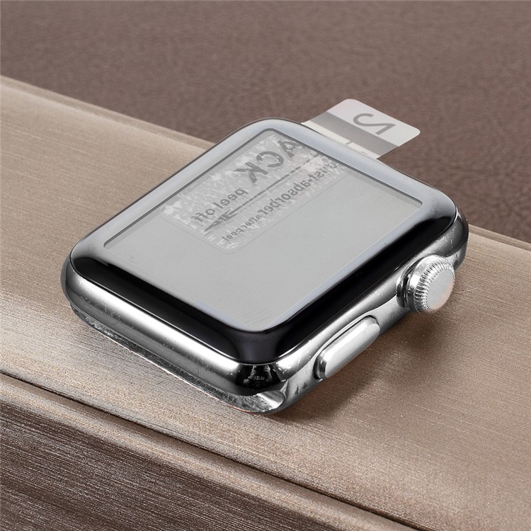 For Apple Watch Series 3/2/1 42mm 3D Complete Covering Tempered Glass Screen Protector - Black-3