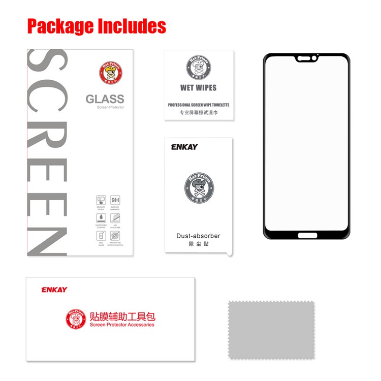 HAT PRINCE 3D Full Screen Tempered Glass Protector Film with Soft Carbon Fiber Edge for Huawei P20 Lite / Nova 3e - Black-6