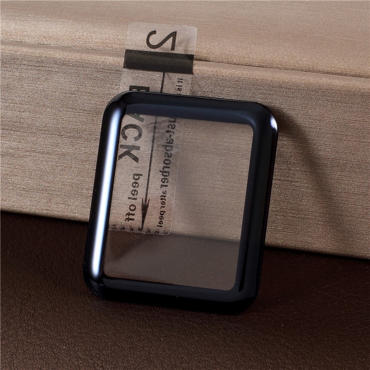 For Apple Watch Series 3/2/1 38mm Silk Printing 3D Curved Tempered Glass Screen Protector Full Coverage - Black-3