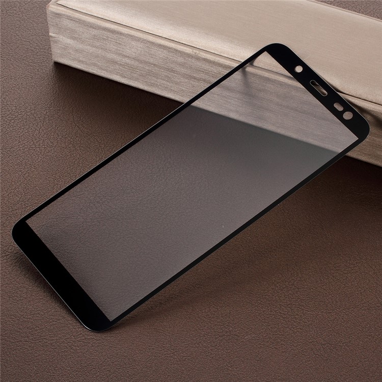 RURIHAI 3D Electroplated Edge Full Size Tempered Glass Screen Guard Film for Samsung Galaxy J6 (2018) - Black-2