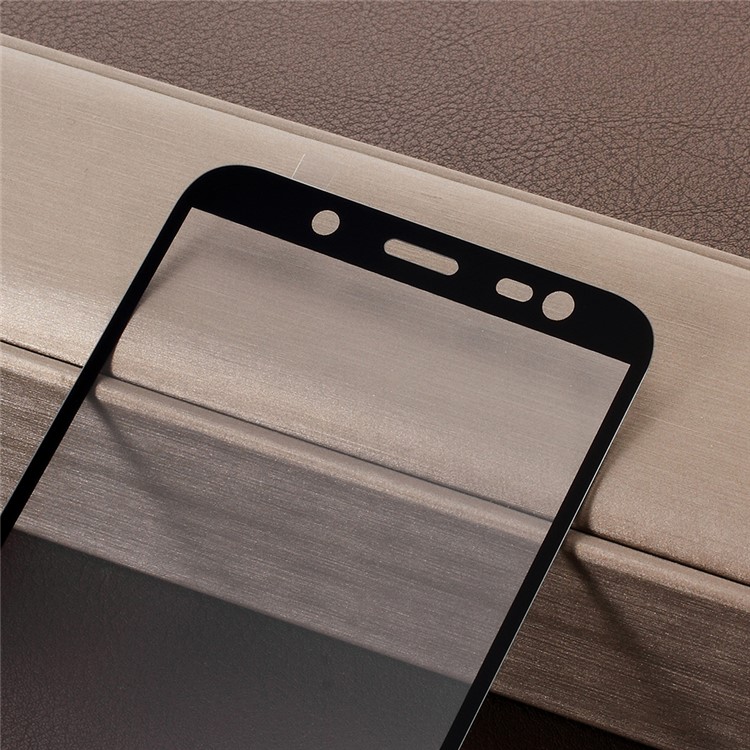 RURIHAI 3D Electroplated Edge Full Size Tempered Glass Screen Guard Film for Samsung Galaxy J6 (2018) - Black-3