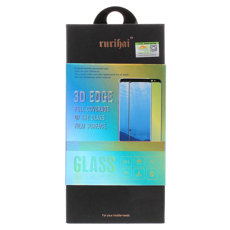 RURIHAI 3D Electroplated Edge Full Size Tempered Glass Screen Guard Film for Samsung Galaxy J6 (2018) - Black-5
