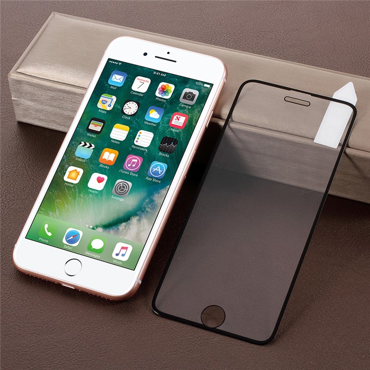 RURIHAI Solid Defense 0.26mm 2.5D Electroplated Edge Vacuum Coating Silk Print Full Tempered Glass Screen Protector for iPhone 8/7/6s/6 - Black-1