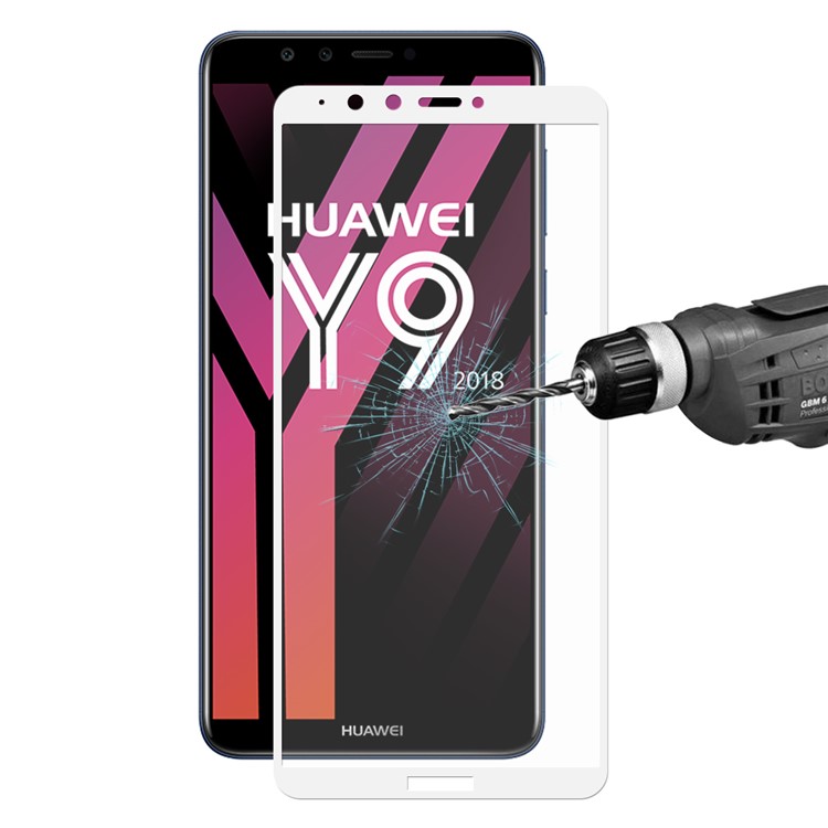 Hat prince 3d изогнутый 0,26-миллиметровый защитный экран 9h для huawei y9 (2018) / наслаждайтесь 8 плюс - белый