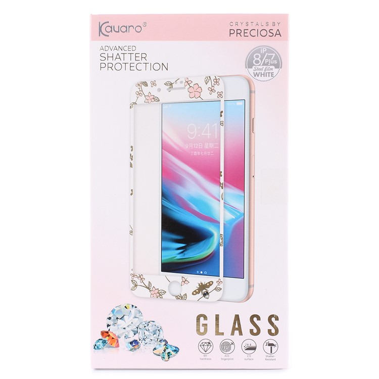 KAVARO Klares Muster 0,26 Mm Voller Größe Gehärtetem Glas Frontfolie + PET Rückenprotektor Film Für IPhone 8/7 4,7 Zoll - Schwarz-9