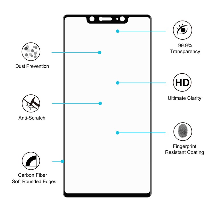 HAT PRINCE 0,2mm 3D Gekrümmte Kohlefaser Gehärtetem Glas Bildschirmschutz Für Xiaomi Mi 8 Se (5,88-zoll) - Schwarz-4