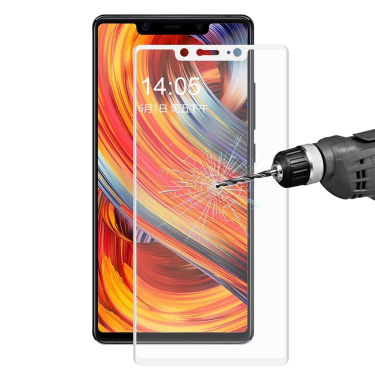 HAT PRINCE 0.2mm 3D Courbe En Fiber De Carbone Verre Trempé Couverture De L'écran De Protection Complète Pour Xiaomi Mi 8 Se (5.88-inch) - Blanc-1