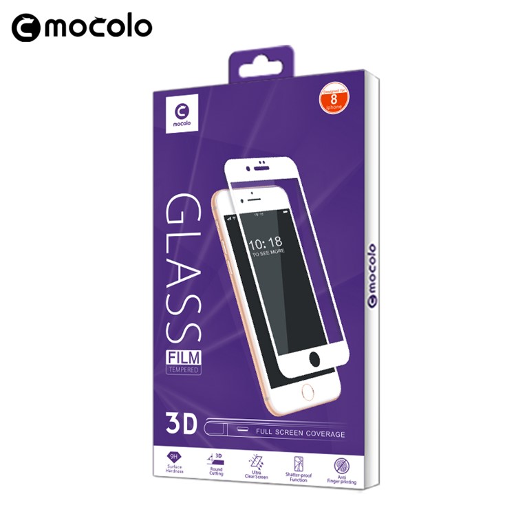 MOCOLO HD 3D Curved Complete Coverage Full Glue Tempered Glass Screen Guard Film for iPhone 8 / 7 4.7 inch - Black-9