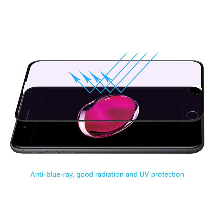 HAT PRINCE for iPhone 8/7 4.7 inch 6D Full Coverage Anti-blue-ray Tempered Glass Screen Protector Soft TPU Edge - Black-7