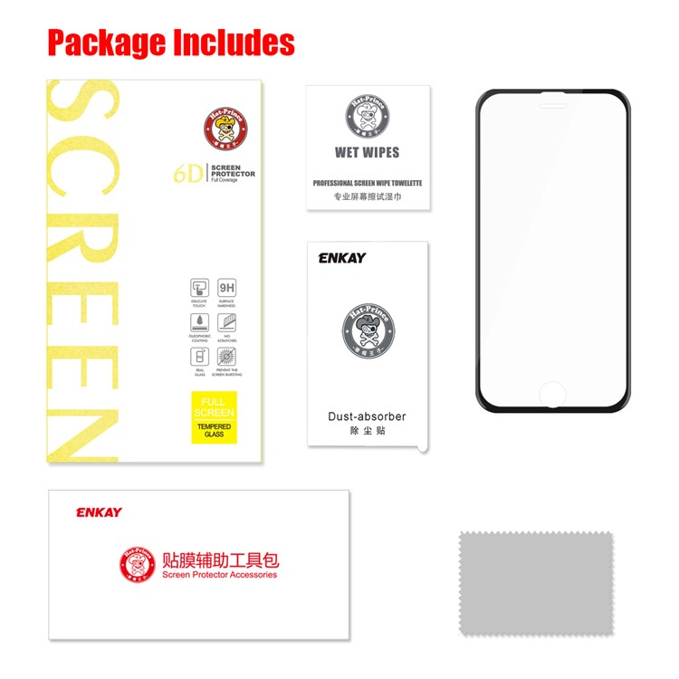 HAT PRINCE for iPhone 8/7 4.7 inch 6D Full Coverage Anti-blue-ray Tempered Glass Screen Protector Soft TPU Edge - Black-8