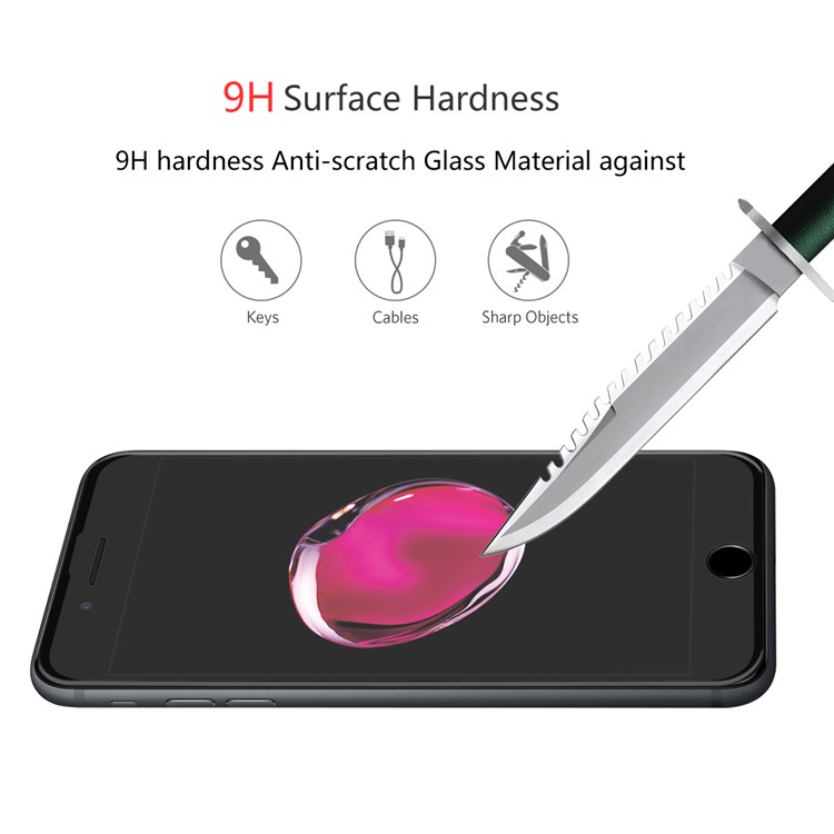 HAT PRINCE for iPhone 8 Plus / 7 Plus 6D Full Coverage Anti-blue-ray Tempered Glass Screen Protector Film Soft TPU Edge - Black-6