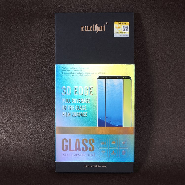 RURIHAI 0.2mm 4D Curvó El Protector De Cristal Templado Lleno De La Pantalla Para La Nota De La Galaxia De Samsung 9 - Negro-6
