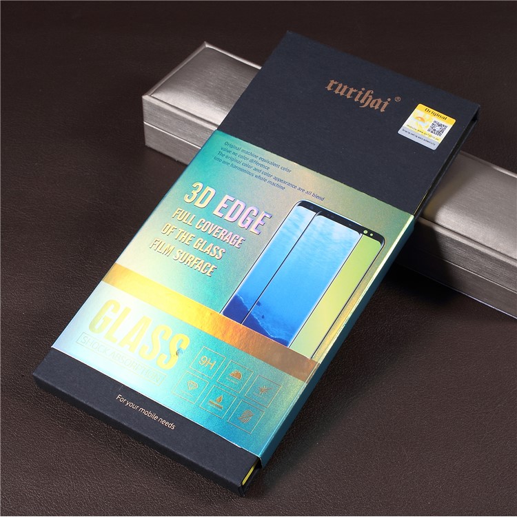 RURIHAI 0.2mm 4D Curvó El Protector De Cristal Templado Lleno De La Pantalla Para La Nota De La Galaxia De Samsung 9 - Negro-7