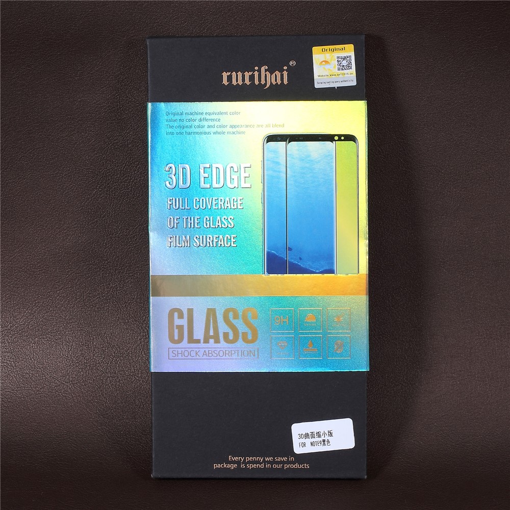 0,26 Mm 3D Gebogene Vollbild Gehärtetem Glas Schutzfolie Für Samsung Galaxy Note 9 (Öffnung An Der Spitze) - Schwarz-6