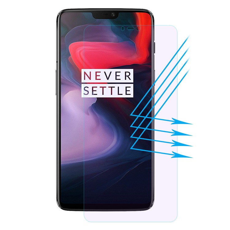 Hat Prince Для OnePlus 6 Анти-голубой 0,26 Мм 2.5D ARC Edge Edge 9H Закаленный Стеклянный Экран-2