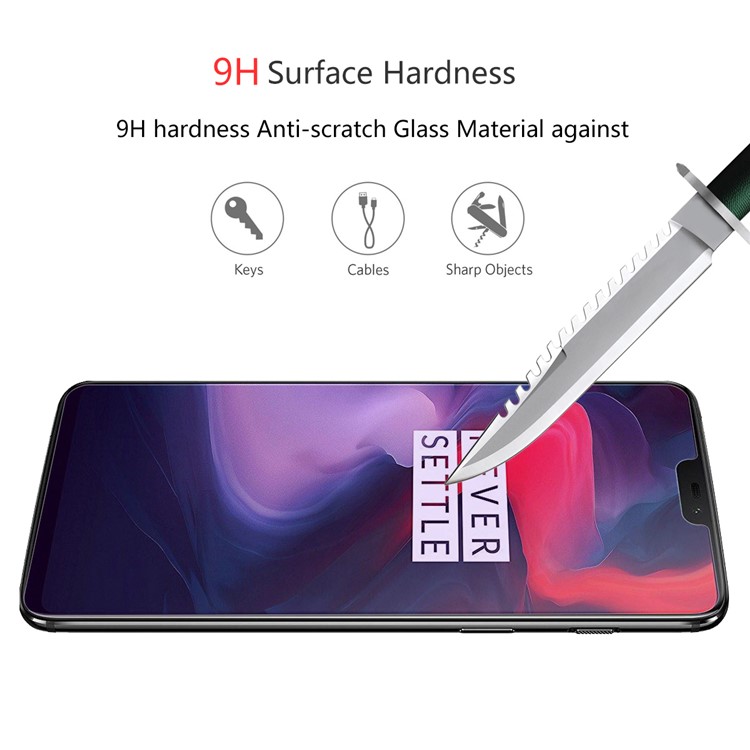 Hat Prince Для OnePlus 6 Анти-голубой 0,26 Мм 2.5D ARC Edge Edge 9H Закаленный Стеклянный Экран-4