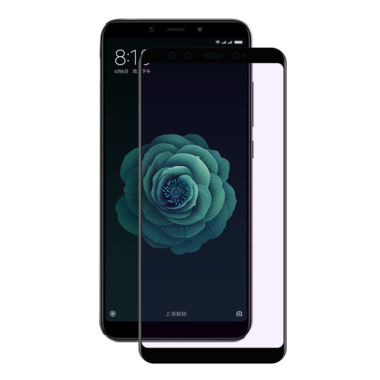 HAT PRINCE Para Xiaomi Mi A2 / Mi 6X Anti-blue-ray 0.26mm 3D Curvo Bordas De Fibra De Carbono Em Tamanho Maior Protetor De Tela De Vidro Temperado - Preto-2