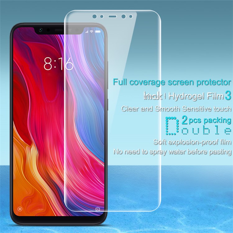 

2Pcs/Set IMAK Hydrogel Film 3 Full Coverage Soft Screen Protector for Xiaomi Mi 8 (6.21-inch), Xiaomi Mi 8 (6.21-inch)