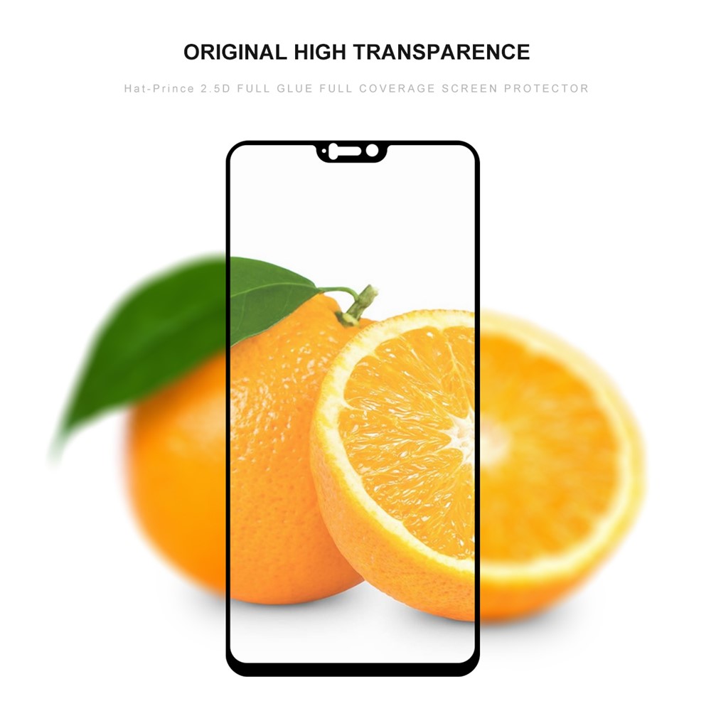 SOMBRERO PRINCE Pegamento Completo De Tamaño Completo 0.26mm 9H 2.5D Arco De Cristal Templado Protector De Pantalla Para Oneplus 6 - Negro-2